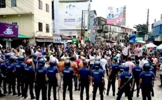 সুনামগঞ্জে বিএনপির প্রতিষ্ঠা বার্ষিকীর মিছিলে পুলিশি বাধা