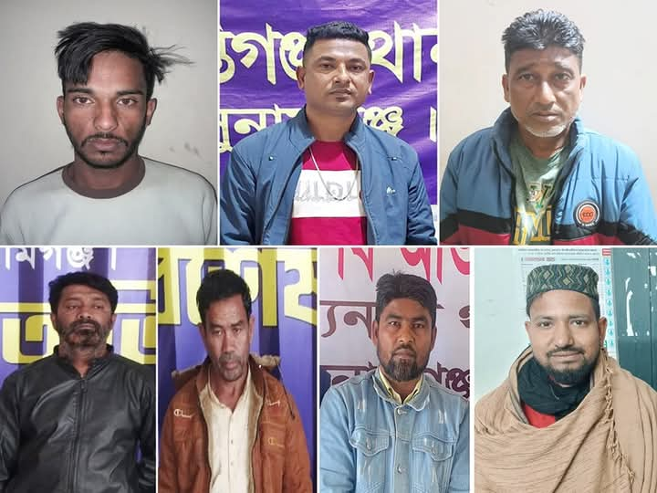 অপারেশন ডেভিল হান্টে জগন্নাথপুর সহ সুনামগঞ্জে গ্রেপ্তার ৭