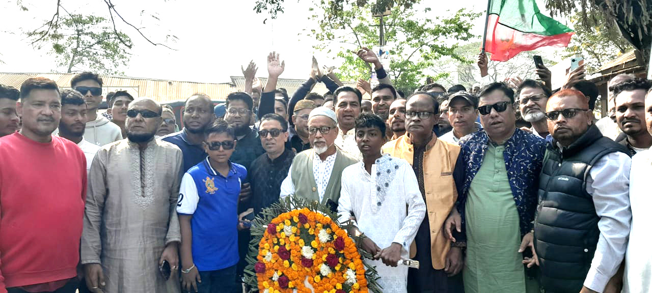 মহান শহীদ দিবস উপলক্ষে জগন্নাথপুরে বিএনপি ও সহযোগী সংগঠনের র‍্যালী ও পুষ্পস্তবক অর্পণ